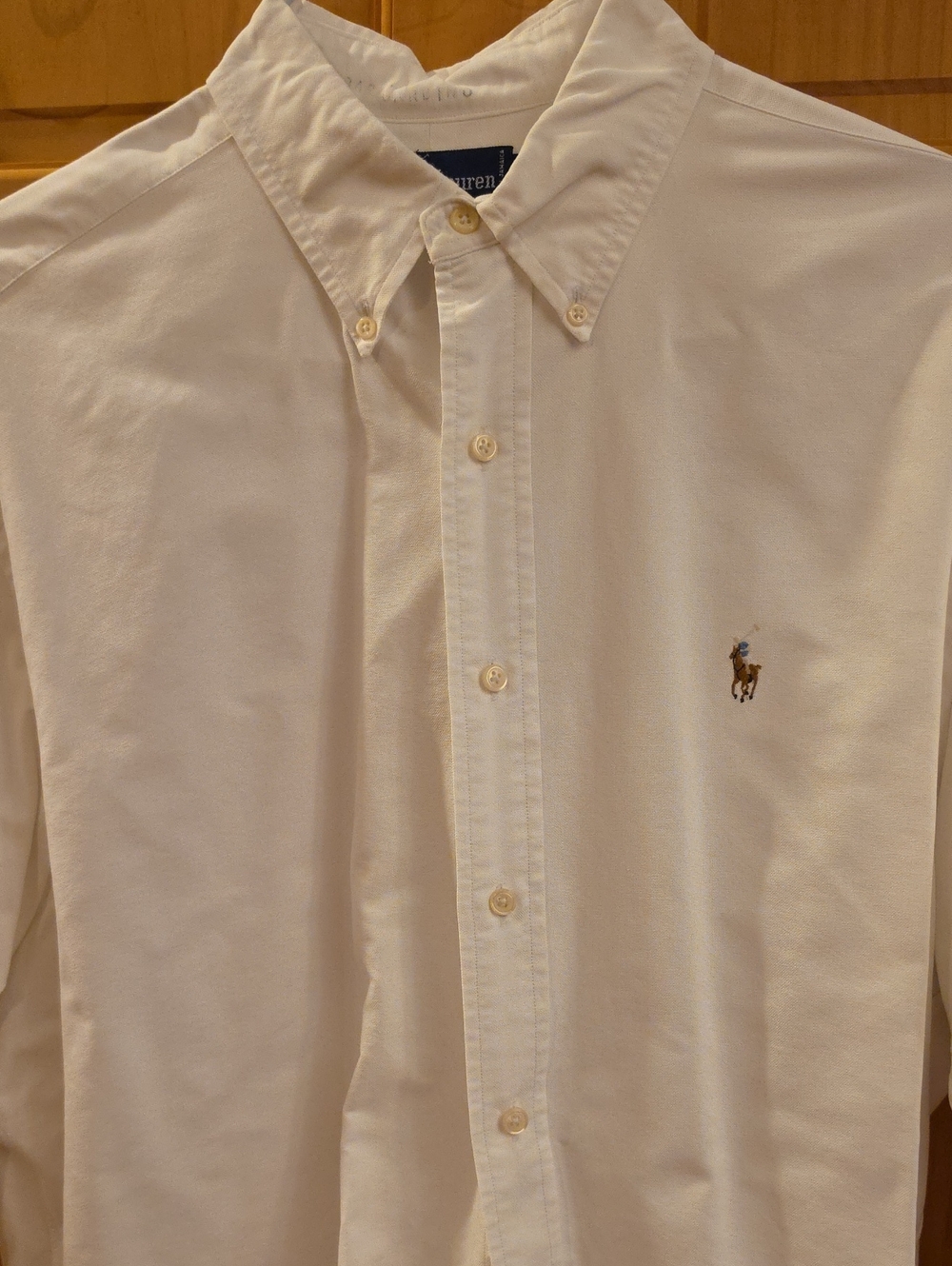 Polo by Ralph Lauren White Button-Down Shirt with Embroidered Pony